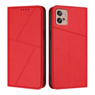 For Motorola Moto G32 Strong Magnetic Frosted Flip Leather Phone Case(Red)
