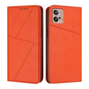 For Motorola Moto G32 Strong Magnetic Frosted Flip Leather Phone Case(Orange)