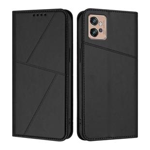 For Motorola Moto G32 Strong Magnetic Frosted Flip Leather Phone Case(Black)