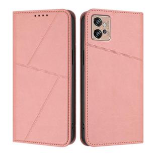 For Motorola Moto G32 Strong Magnetic Frosted Flip Leather Phone Case(Pink)