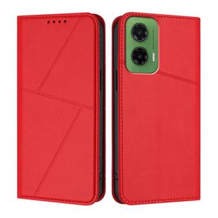 For Motorola Moto G35 Strong Magnetic Frosted Flip Leather Phone Case(Red)