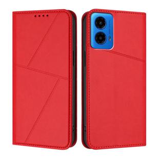 For Motorola Moto G45 5G / G34 Strong Magnetic Frosted Flip Leather Phone Case(Red)