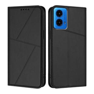 For Motorola Moto G45 5G / G34 Strong Magnetic Frosted Flip Leather Phone Case(Black)