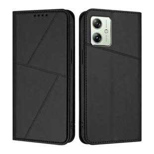 For Motorola Moto G54 / G64 India / G54 Power Strong Magnetic Frosted Flip Leather Phone Case(Black)