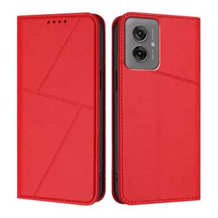 For Motorola Moto G55 Strong Magnetic Frosted Flip Leather Phone Case(Red)