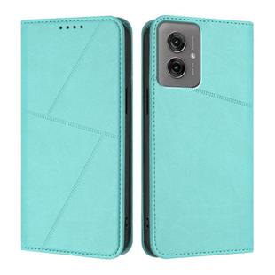For Motorola Moto G55 Strong Magnetic Frosted Flip Leather Phone Case(Light Blue)