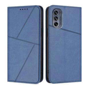 For Motorola Moto G62 5G / G62 India Strong Magnetic Frosted Flip Leather Phone Case(Royal Blue)