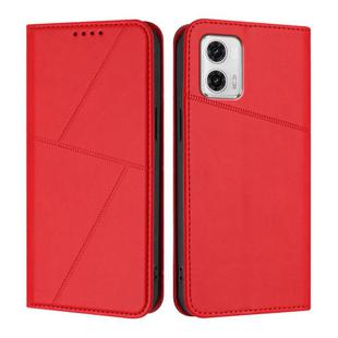 For Motorola Moto G73 Strong Magnetic Frosted Flip Leather Phone Case(Red)