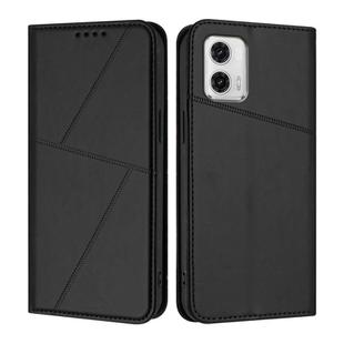 For Motorola Moto G73 Strong Magnetic Frosted Flip Leather Phone Case(Black)