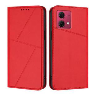 For Motorola Moto G84 Strong Magnetic Frosted Flip Leather Phone Case(Red)
