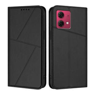 For Motorola Moto G84 Strong Magnetic Frosted Flip Leather Phone Case(Black)