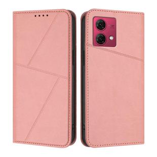 For Motorola Moto G84 Strong Magnetic Frosted Flip Leather Phone Case(Pink)