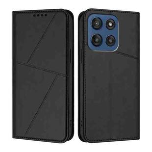 For Motorola Edge 60 Strong Magnetic Frosted Flip Leather Phone Case(Black)