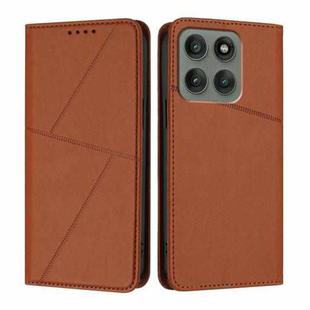 For Motorola Edge 60 Pro Strong Magnetic Frosted Flip Leather Phone Case(Coffee Color)