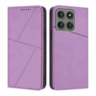 For Motorola Edge 60 Pro Strong Magnetic Frosted Flip Leather Phone Case(Light Purple)