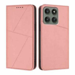 For Motorola Edge 60 Pro Strong Magnetic Frosted Flip Leather Phone Case(Pink)