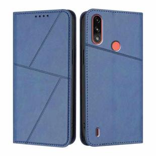 For Motorola Moto E7 Power Strong Magnetic Frosted Flip Leather Phone Case(Royal Blue)