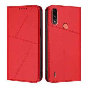 For Motorola Moto E7 Power Strong Magnetic Frosted Flip Leather Phone Case(Red)