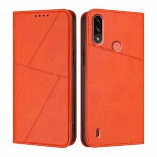 For Motorola Moto E7 Power Strong Magnetic Frosted Flip Leather Phone Case(Orange)
