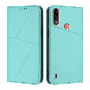 For Motorola Moto E7 Power Strong Magnetic Frosted Flip Leather Phone Case(Light Blue)
