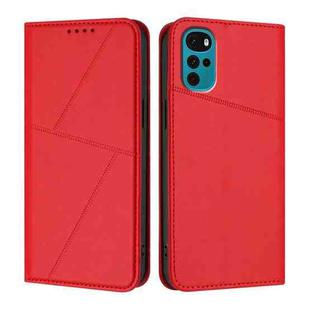 For Motorola Moto G22 Strong Magnetic Frosted Flip Leather Phone Case(Red)