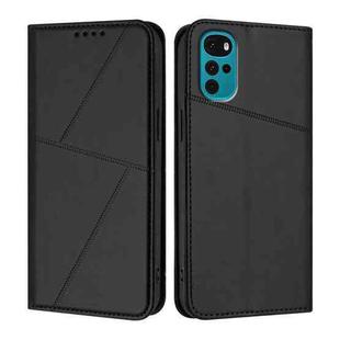 For Motorola Moto G22 Strong Magnetic Frosted Flip Leather Phone Case(Black)