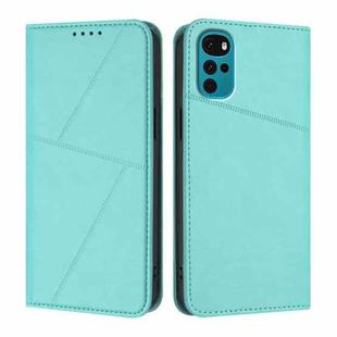 For Motorola Moto G22 Strong Magnetic Frosted Flip Leather Phone Case(Light Blue)