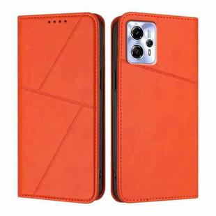 For Motorola Moto G23 Strong Magnetic Frosted Flip Leather Phone Case(Orange)