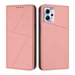 For Motorola Moto G23 Strong Magnetic Frosted Flip Leather Phone Case(Pink)