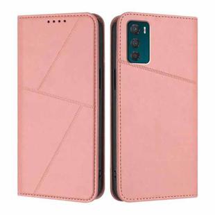 For Motorola Moto G42 Strong Magnetic Frosted Flip Leather Phone Case(Pink)