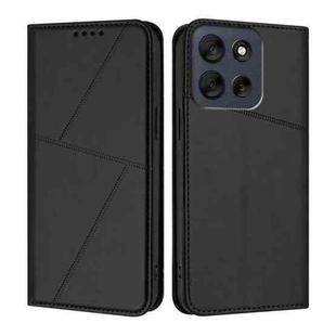 For Motorola Moto G56 5G Strong Magnetic Frosted Flip Leather Phone Case(Black)
