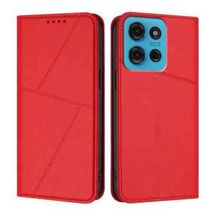 For Motorola Moto G75 5G Strong Magnetic Frosted Flip Leather Phone Case(Red)