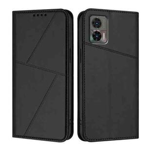 For Motorola Edge 30 Neo Strong Magnetic Frosted Flip Leather Phone Case(Black)