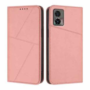 For Motorola Edge 30 Neo Strong Magnetic Frosted Flip Leather Phone Case(Pink)