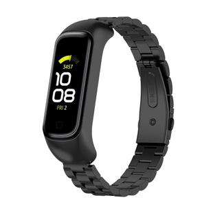 For Samsung Galaxy Fit 2 xDfind Metal Frame Integrated Three-beads Steel Watch Band(Black)