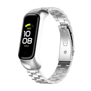 For Samsung Galaxy Fit 2 xDfind Metal Frame Integrated Three-beads Steel Watch Band(Silver)