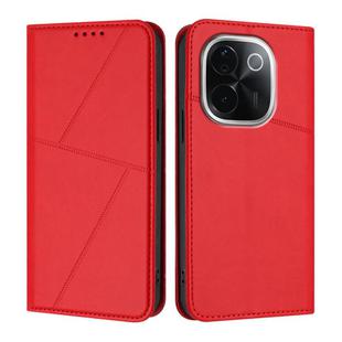 For vivo iQOO Z9s Pro / T3 Pro India Strong Magnetic Frosted Flip Leather Phone Case(Red)