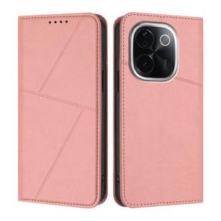 For vivo iQOO Z9s Pro / T3 Pro India Strong Magnetic Frosted Flip Leather Phone Case(Pink)