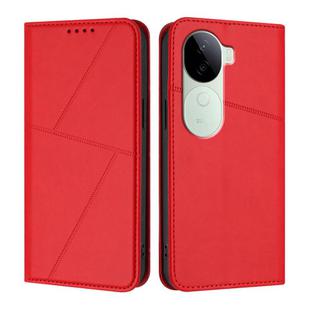 For vivo iQOO Z9s / V40e India Strong Magnetic Frosted Flip Leather Phone Case(Red)