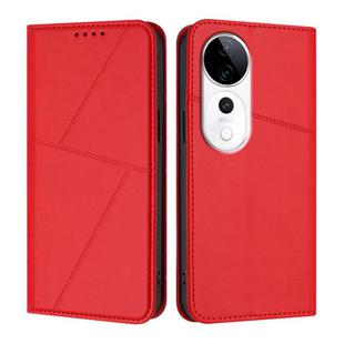 For vivo S19 Pro Strong Magnetic Frosted Flip Leather Phone Case(Red)