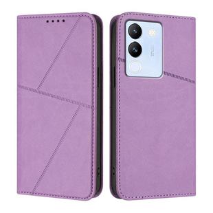 For vivo V29e / Y200 / V30 Lite 5G Global Strong Magnetic Frosted Flip Leather Phone Case(Light Purple)