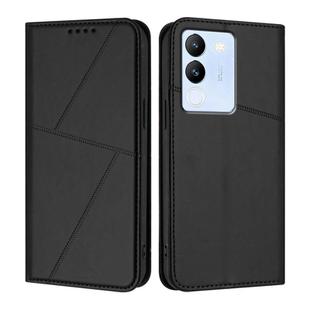 For vivo V29e / Y200 / V30 Lite 5G Global Strong Magnetic Frosted Flip Leather Phone Case(Black)