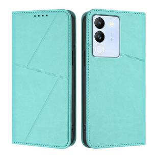For vivo V29e / Y200 / V30 Lite 5G Global Strong Magnetic Frosted Flip Leather Phone Case(Light Blue)