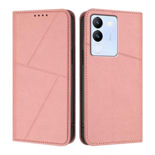 For vivo V29e / Y200 / V30 Lite 5G Global Strong Magnetic Frosted Flip Leather Phone Case(Pink)