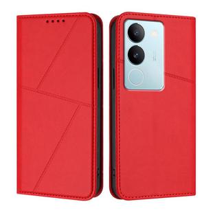 For vivo V29 / V29 Pro Global Strong Magnetic Frosted Flip Leather Phone Case(Red)