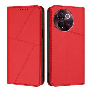 For vivo V30e Strong Magnetic Frosted Flip Leather Phone Case(Red)