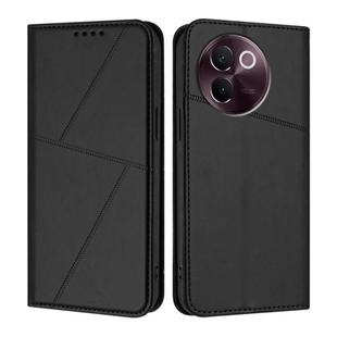 For vivo V30e Strong Magnetic Frosted Flip Leather Phone Case(Black)