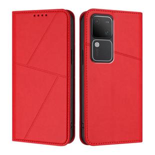 For vivo V30 / V30 Pro Global Strong Magnetic Frosted Flip Leather Phone Case(Red)