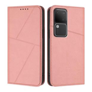 For vivo V30 / V30 Pro Global Strong Magnetic Frosted Flip Leather Phone Case(Pink)