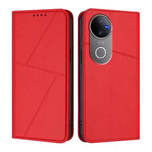 For vivo V50 Strong Magnetic Frosted Flip Leather Phone Case(Red)